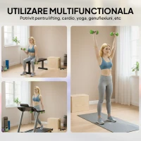 HOMCOM Set 4 Gantere Hexagonale de 20 kg în Total din Oțel și PU de la 1 la 4 kg, Multicolor(m-4)