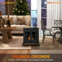 HOMCOM Șemineu pe Bioetanol din Oțel Inoxidabil cu Arzător de 0,9L pentru 3 Ore de Funcționare, 55x31x55cm, Negru(m-6)