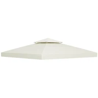 Outsunny Toit de Remplacement pour Gazebo de Jardin Toile de Rechange pour pavillon tonnelle Tente 3 x 3 m Crème(m-12)