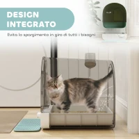 PawHut Lettiera per Gatti Chiusa con Filtri, Paletta e Vassoio, Struttura in PP, 43x44x47cm, Verde(m-7)