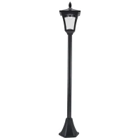 Outsunny Conjunto de 2 Luces Solares para Jardín con Panel Solar Encendido Automático Impermeable IP44 18x18x160 cm Negro(m-8)