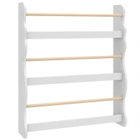 AIYAPLAY Libreria Montessoriana per Bambini 3-8 Anni a 3 Ripiani, 60x15x73 cm, per Cameretta, Bianco(m-1)