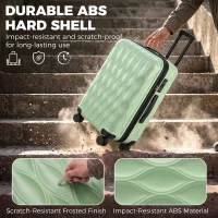 HOMCOM 65cm 64L Suitcase, Lightweight ABS Hard Shell Carry On Luggage with TSA Lock, Spinner Wheels, Telescopic Handle, Green(m-4)