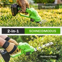 Outsunny 2-in-1 Akku Heckenschere Elektrischer Hecken & Strauchschere mit 20/10cm Schnittlänge, Ladegerät(m-4)