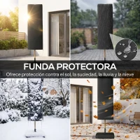Outsunny Sombrilla Doble de Jardín 4,7x2,8 m con Base Incluida Manivela Sacos de Arena Protección UV Impermeable Azul Oscuro(m-17)