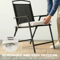 Outsunny Set of 6 Outdoor Seat Cushions with Machine Washable Cover, Water Repellent Seat Cushions Cream White(m-7)