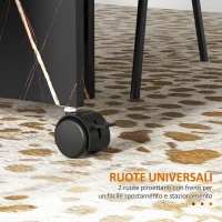 HOMCOM Tavolo da Pranzo Pieghevole per 2-6 Persone, 120x80x73 cm con Ruote, Salvaspazio per Soggiorno Sala da Pranzo, Nero Effetto Marmo(m-7)