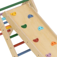 AIYAPLAY Toddler Climbing Frame for Kids, with Ramp, 3-in-1 Wooden Play Triangle Set for 18-48 Months, Multicolour(m-10)