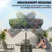 Outsunny Sonnenschirm Strandschirm Gartenschirm Schirm Balkonschirm Sonnenschutz knickbar Grau(m-6)