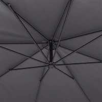 Outsunny 3 m Overhanging Cantilever Parasol, with Cross Base - Grey(m-11)