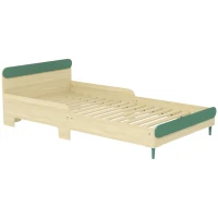 AIYAPLAY Lit pour enfant lit au sol enfant de 3 à 10 ans avec barrière de sécurité, sommier à lattes inclus, vert(m-1)