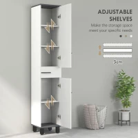 HOMCOM 190cm Slim Bathroom Storage Cabinet - White(m-5)
