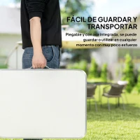Outsunny Mesa Plegable de Picnic como una maleta para playa camping 60x45x64cm Aluminio Altura Ajustable(m-4)