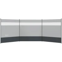 Outsunny Paravent brise-vent de camping portable pliable avec sac de transport et poteaux en acier dim. 440 cm x 140 cm gris clair(m-1)