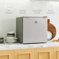 HOMCOM 46 Litre Lockable Countertop Fridge - Grey(m-4)