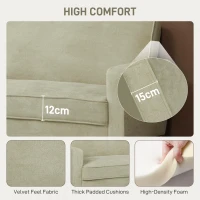 HOMCOM Two-Seater Velvet-Feel Sofa - Beige(m-4)