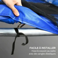 SPORTNOW Coussin de protection trampoline 244cm avec cordon élastique résistant aux intempéries et UV anti-déchirure, multicolore(m-5)