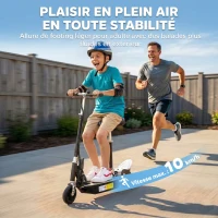 HOMCOM Trottinette électrique 120 W pliable pour enfant de 6+ ans hauteur guidon et selle réglable 10 Km/h max. noir(m-5)