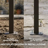 Outsunny Gazebo Pergola Addossata 3x4 m con Tetto Retrattile Scorrevole e Fori di Drenaggio, Bianco Crema(m-7)