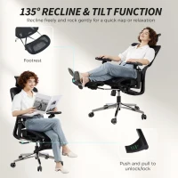 HOMCOM Ergonomic Office Chair, High Back Mesh Desk Chair, Black(m-8)