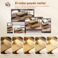 HOMCOM Mesa de Centro Elevable Mesa de Café para Salón con 2 Compartimentos Ocultos Patas de Metal 110x55x36,5 cm Roble(m-8)