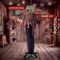 HOMCOM Animierter Halloween-Zombie in Lebensgröße,170 cm, mit Sound- und Berührungsaktivierung, gruselige Deko(m-6)
