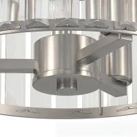 HOMCOM Semi Flush Mount Modern Crystal Chandelier Ceiling Light, Crystal Ceiling Light Fixture with E14 Base, Silver Tone(m-9)