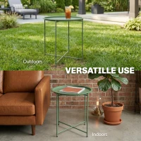 Outsunny Steel Removable Tray Top Garden Table - Green(m-7)