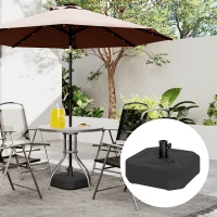 Outsunny Base per Ombrellone Quadrata Riempibile con Sabbia o Acqua fino a 25kg, Nero(m-7)