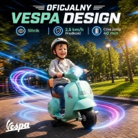 AIYAPLAY Elektryczny motorek dziecięcy Mini Vespa GTS 6V z akumulatorem litowym, ergonomiczne siedzisko i oparcie 1,5-3 lat(m-4)