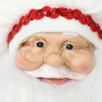 HOMCOM 4ft Singing Cooking Santa Claus, Standing Christmas Animated Santa Figure with Head Moving, Sound/Touch Activated(m-10)