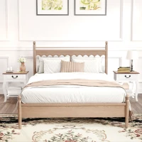 HOMCOM Comodino con Cassetto e Ripiano Aperto in Stile Francese in Legno, 45x35x55 cm, Bianco e Rovere(m-8)