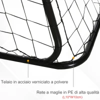 HOMCOM Porta da Calcio per Bambini e Adulti con Rete in PE, in Metallo e Oxford, Bianco e Nero, 240x88x171.5cm(m-5)