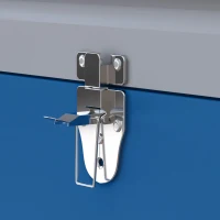 DURHAND Caisse boite à outils en métal transportable avec 3 poignées, 2 loquets, dim. 50L x 26l x 18,5H cm, bleu(m-8)