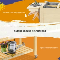 Outsunny Fioriera da Esterno a 8 Sezioni con Ripiano Laterale e Mensola in Legno di Abete, 123x54x87 cm, Legno(m-7)
