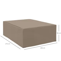 Outsunny Schutzhülle für Gartenmöbel Winterfest Wasserdicht Abdeckung Abdeckplane Oxford 275 x 205 x 90 cm Beige(m-3)