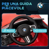 AIYAPLAY Macchina Elettrica per Bambini a Licenza BMW M4 con Telecomando, Clacson e Fari, 108x69.5x51 cm, Rossa(m-7)