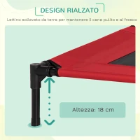 PawHut Cuccia Estiva Brandina per Cani fino a 18kg da Esterno e Interno Lettino per Animali 76x61x18 cm, Rosso(m-5)