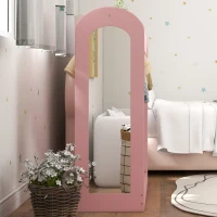 AIYAPLAY Appendiabiti per Bambini con Ripiani, Scatole e Specchio in Legno, Rosa(m-9)