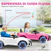HOMCOM Auto Elettrica per Bambini 3-5 Anni con Telecomando, Sospensioni e Clacson, 103x58x41 cm, Rosa(m-7)