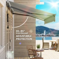 Outsunny 3 x 2.5m Electric Awning with Remote Controller, Aluminium Frame DIY Retractable Awning, UV30+ Sun Shade Canopy for Garden Patio Deck Door Window, Light Grey(m-6)