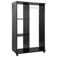 HOMCOM Armoire penderie Armoire de Rangement Mobile Panneaux de Particules Noir(m-13)