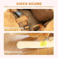 AIYAPLAY Dondolo per Bambini 1-3 Anni a Scoiattolo in Peluche, Suoni, Cintura di Sicurezza, Marrone(m-5)