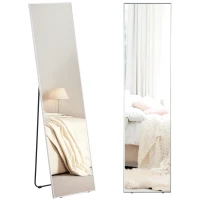 HOMCOM Full Length Mirror, Freestanding or Wall-Mounted Dressing Mirror with Stand for Bedroom, Living Room, 160 x 40 cm, Black Frame(m-11)