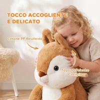 AIYAPLAY Dondolo per Bambini 1-3 Anni a Scoiattolo in Peluche, Suoni, Cintura di Sicurezza, Marrone(m-6)