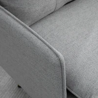 HOMCOM Butaca de Salón con Reposabrazos Asiento Acolchado y Patas de Acero Sofá Individual de Moderno 76x68x80 cm Gris(m-8)