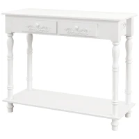 HOMCOM Table Console Table de drapier néo-rétro Multi-Rangement 84 x 33 x 71 cm Blanc(m-11)