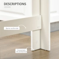 HOMCOM Table de bar pour 2 personnes, table haute mange debout avec 4 étagères ouvertes, 115x50x102,7cm, blanc et bois naturel(m-5)