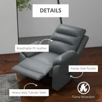 HOMCOM Electric Riser and Recliner for Elderly with 8 Vibration Massage, PU Leather Power Lift Recliner Chair for Living Room with Side Pockets, Footrest, Grey(m-8)