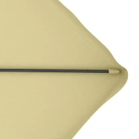 Outsunny Ombrellone Decentrato 2.5x2.5 m con Base a Croce e Apertura a Manovella, in Metallo e Poliestere Beige(m-9)